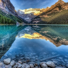 lake, Mountains, forest