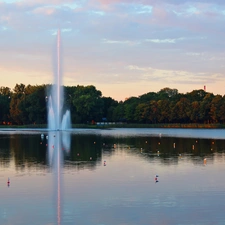 Poznań, fountain, Lake Malta