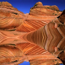 lake, reflection, rocks, canyon, Red