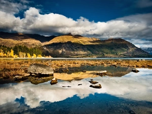 New Zeland, Mountains, lake