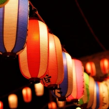 Lanterns, color, hanging