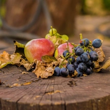 snag, grapes, Leaf, apples