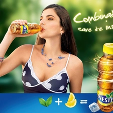 girl, Nestea, Lemon, Bottle