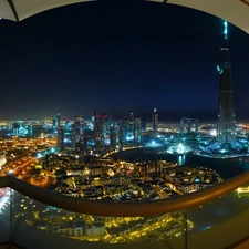 Dubaj, color, light, night