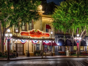 lighting, Amusement Park, California, Street, Disneyland, Anaheim, The United States