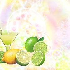 Drink, lemons, limes, mint