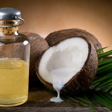 Coconut, bottle, Liquid, leaf