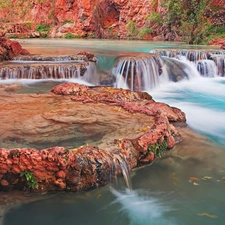 little doggies, waterfalls