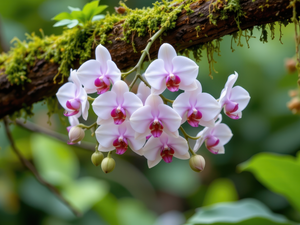 Lod on the beach, mossy, orchids, Light pink, Flowers