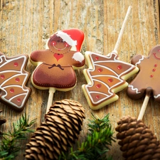 cones, lollipops, ginger, Twigs, Christmas