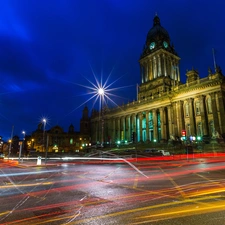 London, England, Night, buildings, Town