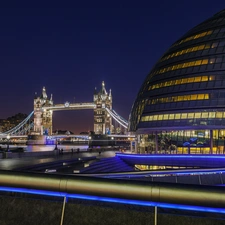 bridge, Buldings, London, Tower Bridge