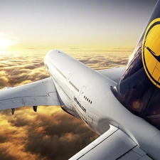 Lufthansa, plane, passenger