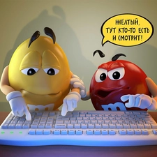 M&M, keyboard