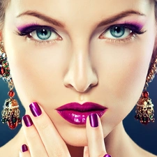 ear-ring, Women, make-up