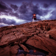 maritime, rocks, Lighthouse