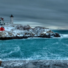 sea, Lighthouse, maritime, Island