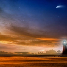 Sky, Lighthouse, maritime, clouds