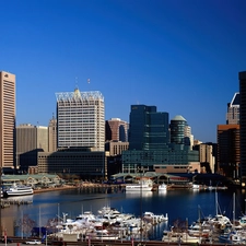 Harbour, skyscrapers, Maryland, River