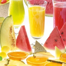 cocktails, watermelon, melon, fruit