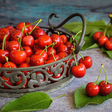 cherries, openwork, container, Metal