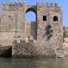 Greece, castle, Methoni, ruins