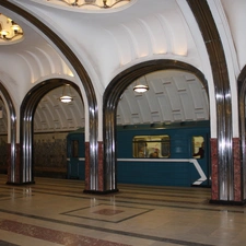 Russia, Station Mayakovsky, metro, Moscow