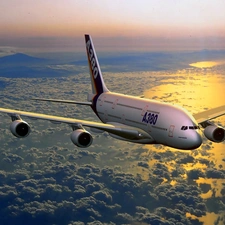 clouds, Airbus A380 SuperJumbo, more than