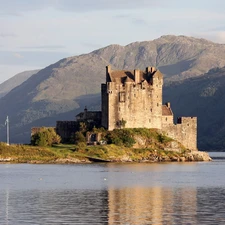 Scotland, water, Mountains, Eilean Donan