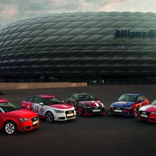 Munich, Stadium, cars, Audi, Germany, Allianz Arena