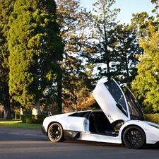 Murcielago, White, Street, Park, LP670-4SV, Lamborghini