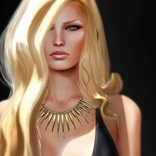 Necklace, graphics, Blonde