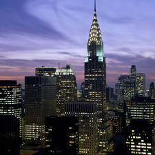 panorama, Floodlit, New York, town