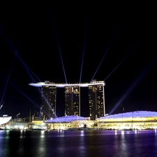 Singapur, panorama, night, Marina Bay Sands