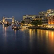 illuminated, London, Night, Town