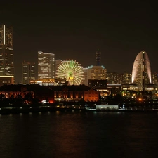 night, Town, Yokohama