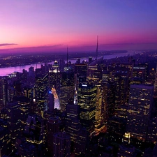 New York, Town, night