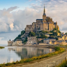 Normandy, Castle, Saint, Michel, Mont