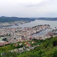 panorama, Bergen, Norway, town