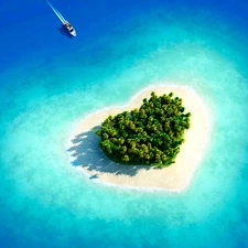 Ocean, Island, Heart