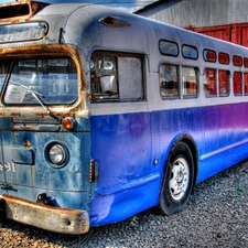 Old car, bus