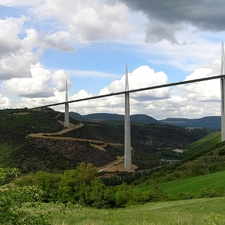 rivers, France, overpass, Millau, Tarn, Valley