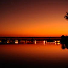 bridge, Great Sunsets, Palms