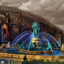 fountain, Luxembourg Gardens, Paris, de observatoire