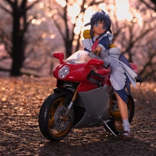 figure, doll, Park, Motorbike