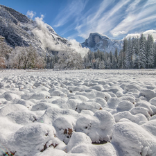 The United States, Mountains, Yosemite National Park, State of California, winter