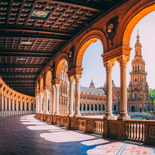 Plaza de Espana, pavilion, Andalusia, Seville, Spain