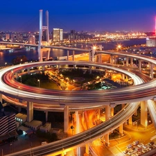 Nanpu Bridge, Picture of Town, Szanghaj, flyover