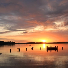 lake, pier