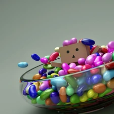 Danbo, color, pills, salad-bowl